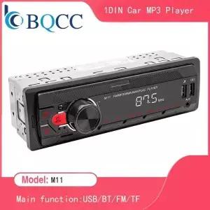 BQCC 자동차 라디오 스테레오 플레이어 디지털 블루투스 MP3 FM 오디오 음악 USB/SD 내장 AUX 입력