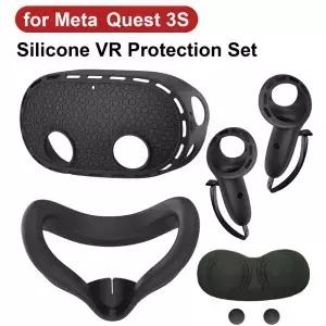 Meta Quest 3S VR 보호기 캡 소프트 그립 커버 용 5 IN 1 실리콘 케이스 충격 방지 내구성 스크래치