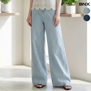 BNX 데일리 와이드 밴딩 데님 팬츠