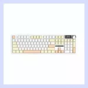 AULA F108Pro 유무선 LCD 기계식 아우라 독거미 키보드 국내 치즈 화이트 저소음 솜사탕축