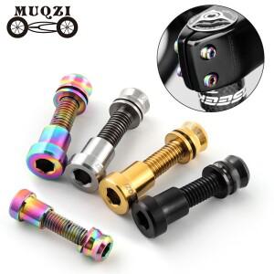 MUQZI 2pcs 티타늄 볼트 M5x17mm 자전거 너트 합금 줄기 MTB 도로 접이식 나사 액세서리