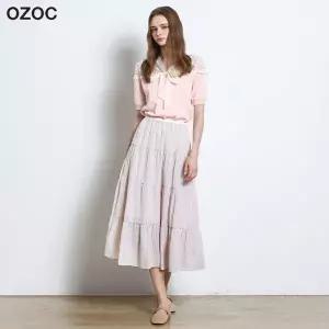오조크 OZOC 밴딩 시어서커 플레어 롱스커트 택가격 71000원 10299699 842568