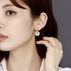 화이트 귀걸이추천 귀걸이 여자귀걸이 로즈골드 오스트리아 크리스탈 14mm