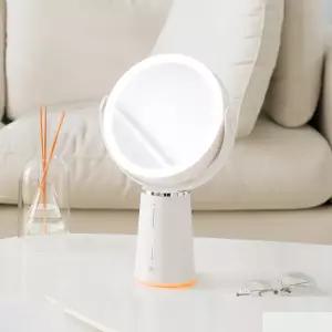 무아스 360도 회전 듀얼 5X 무선 LED 거울 메이크업 탁상용 조명거울