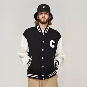 카고브로스 C LOGO CB VARSITY JACKET (BLACK) - black