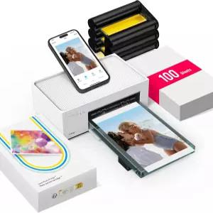 Liene M100 4x6인치 포토 프린터 휴대폰 100매 및 카트리지 3개 풀컬러 사진 Android용 휴대용 즉석 열염료