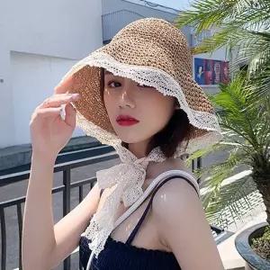 /블카마켓 살안타템 레이스 페이퍼 밀짚 버킷햇 데일리 모자