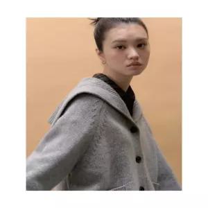 에잇세컨즈 35615AWM63 여성 가디건 울 빅칼라 솔리드 카디건 그레이 5978237