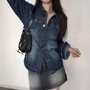 우먼 진청 데일리룩 포치베이직 디테일 청바지 데님자켓