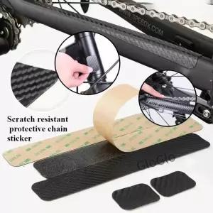 블랙 카본 파이버 MTB 체인 프로텍터 자전거 액세서리 프레임