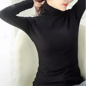 오너클랜 여성 기모 하이넥 터틀넥 목티 데일리 티셔츠 여성기모터틀넥 하이넥겨울이너