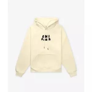 AMI 파리 로고패치 후드 - 화이트 크림 / USW275747136