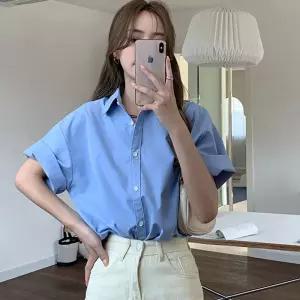 반팔 여름 데일리 남방 롤업 루즈핏 여자 셔츠