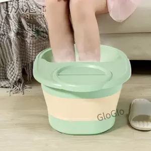 접이식 발 목욕 양동이 마사지 세면대 홈 세탁 욕조 휴대용 담그기