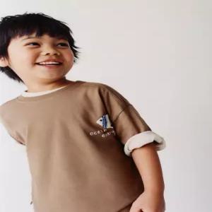 ZARA 크로셰 패치 티셔츠 - 라이트 브라운 6224/683/730 491282