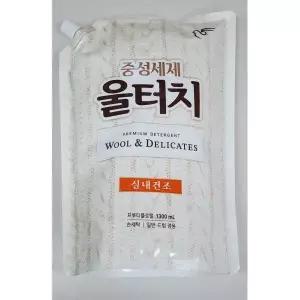 피죤 울터치 중성세제 리필 실내건조 울 실크 레이스 손세탁 드럼 겸용 프루티플로럴향 1.3L x 6