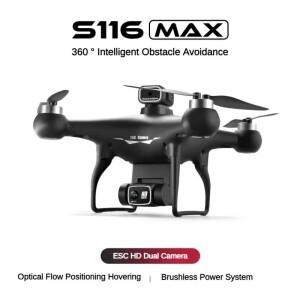 드론 S116 4K HD 듀얼 카메라 WiFi FPV 광학  포지셔닝 장애물 회피 브러시리스 RC 쿼드콥터 전문가용