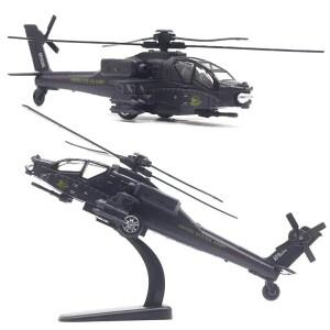 AH64D 아파치 무장 헬리콥터 합금 다이캐스트 비행기 모형 장난감 시뮬레이션 사운드 라이트  수집품