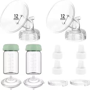 Spectra S1/S2/9 Plus/Synergy Gold와 호환되는 유방 펌프 부품 풀 세트 교체 12mm 플랜지 덕빌 밸브 역류