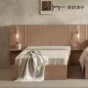 [장인가구](무료) 로시 스탠다드 템바보드 LED 호텔식 수납 침대 SS 협탁1 프레임