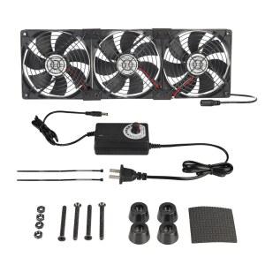 Neukniy AC 플러그가 있는 3X 120mm 컴퓨터 팬, 110V 120V 220V 240V 캐비닛 냉각 속도 컨트롤러 포함, 창문, 식물 캐비닛, 크롤링 공간, 지하실, 세탁실, 차고, 다락방용