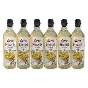CJ제일제당 백설 카놀라유 900ml 6개 / 써클