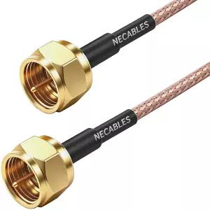 TV 인터넷 안테나용 NECABLES 6인치 짧은 동축 케이블 유연 코드 RG179 75옴 골드 F형 남성 대