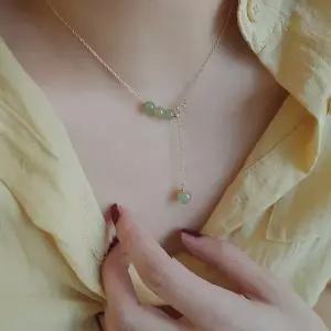 언발런스 고급목걸이 목걸이 청옥 골드 비취 써지컬 앞 도금 14K