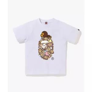 매장정품 BAPE KIDS 올 베이비 마일로 멀티 온 빅 에이프 티셔츠(KIDS) WHITE