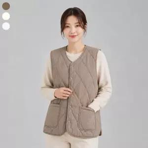 [A] 여성 양털 기모 다이아몬드 경량 조끼 베스트 3종 1택