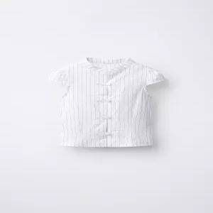 ZARA 토글 디테일 스트라이프 셔츠 - 화이트 / 블랙 6128/148/064