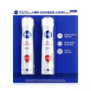 니베아 드라이 콤포트 스프레이 파우더향, 200ml, 2개 - R