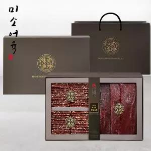 [미소어육][9/17(목) 순차출고][미소어육GIFT] 국내산 소고기 치즈 복합육포 선물세트(쇼핑백포함)/510g