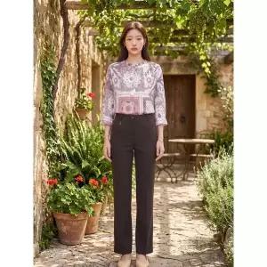 크로커다일레이디 블랙 크로커 일자핏 슬랙스 팬츠 CLCSPT101_P385198458 651070