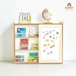 루미 1200 유아 아기 교구 책장  E0 전면 자석칠판 복합 슬라이드 1200x450x1050mm,