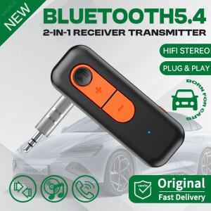 블루투스 5.4 차량용 키트 AUX 오디오 어댑터 2 IN 1 수신기 송신기 무선 HiFi 스테레오 음악 3.5MM 마이크