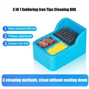 디버링펜 3 IN 1 SOLDERING IRON TIPS SPONGE TIN CLEANING BRUSH CLEAN BOX REMOVE WELDING STEEL SLAG TOOL COPPER MODES CLEANER WIRE