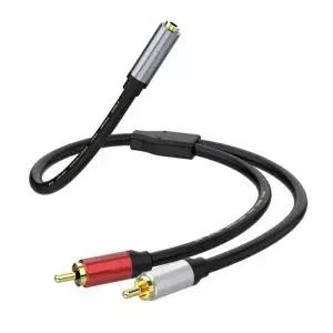 스테레오 3.5 RCA Y 케이블 남성 3.5mm 여성 AUX 잭 어댑터 컴퓨터 MP3 전화 스피커 홈 시어터 DVD 용