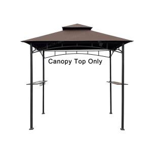 APEX 가든 교체 캐노피 탑은 모델 #L-GG001PST-F 5' X 8' 브라운 더블 레이어 그릴 BBQ 가제보(탑 전용)(브라운)에만 적합합니다