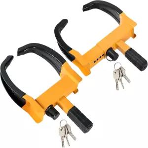 Acymner 2PCS 트레일러 휠 락 6개의 키가 있는 조절식 자동차 SUV RV ATV 오토바이 골프 카트용 방지 보호
