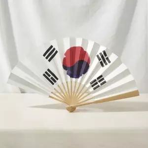 [하프클럽/]태극기 대형 실크 대나무 부채