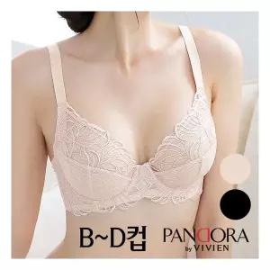 [판도라by비비안]B/C/D컵 시스루 올레이스 홑겹 와이어브라1종(PBR7165)75B-90D