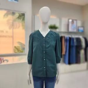 크로커다일레이디 CLEMBL113/핀턱브이넥블라우스_JK 737216