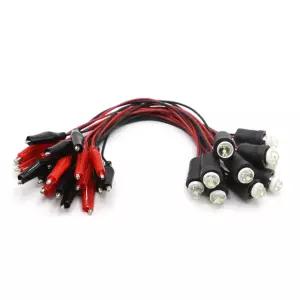 10줄 23cm LED 꼬마전구 소켓 악어집게 단자 전선