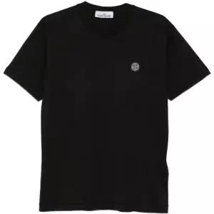 [스톤아일랜드](당일) 26SS 스톤 아일랜드 로고 패치 블랙 반팔 티셔츠 L1S15 2100027 S0013 V0029