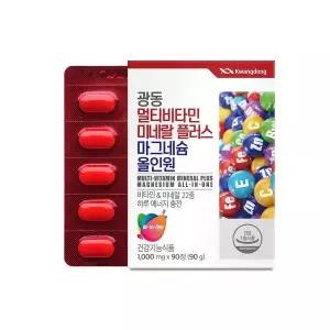 광동 멀티비타민미네랄 플러스 마그네슘 올인원 1000mg , 90정
