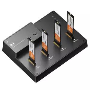 인네트워크 M.2 NMVe SSD 4베이 1대3 원터치 하드복사 USB4.0 도킹스테이션 INV175
