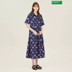 베네통 시어서커 패턴 원피스 BAOPA1631