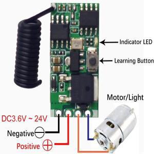 무선 디밍 가능 속도조절 모듈 3.6V 6V 12V 24V DC 모터 컨트롤러 5A 원격제어 전등 스위치 조광기 모토