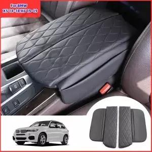 자동차 팔걸이 박스 패드 부드러운 가죽 팔꿈치 지지대 쿠션 센터 콘솔 커버 BMW X5 F5 204208 X6 F6
